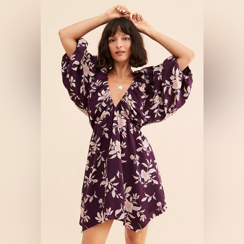 🔆 Free People Portia Printed Mini Dress, Size XS NWOT